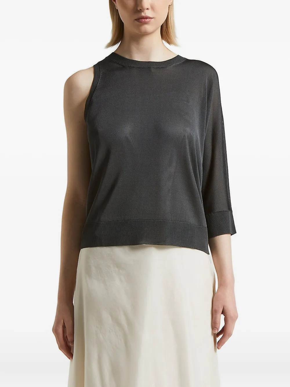 Peserico one-shoulder crew-neck sweater | Grey | Image 1