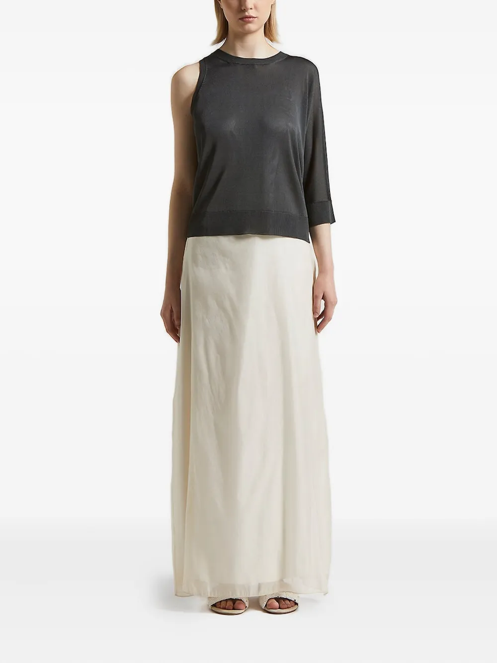 Peserico one-shoulder crew-neck sweater | Knitted Sweaters | Image 2