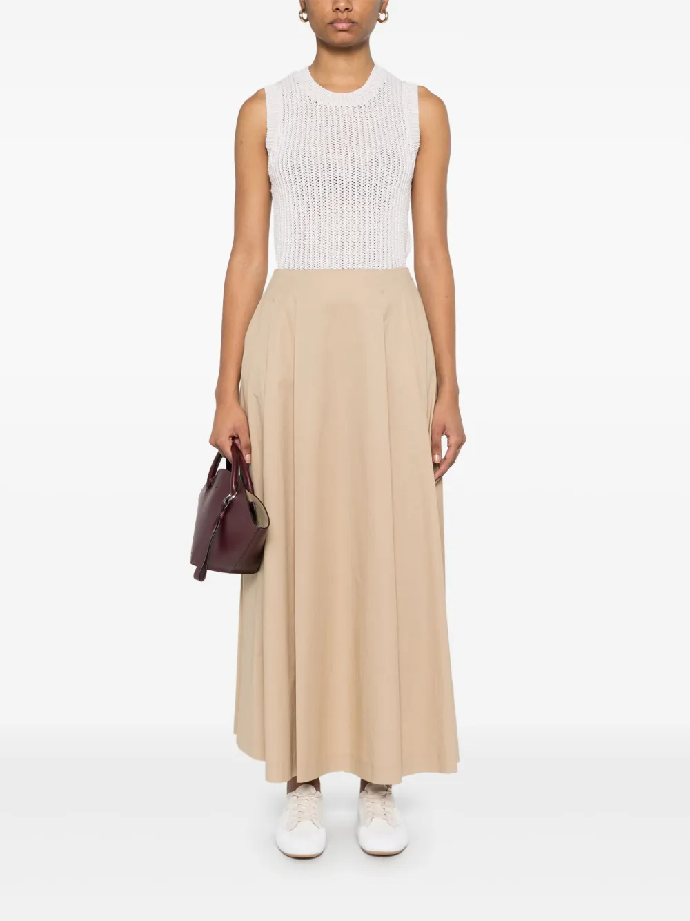 Peserico Maxi-plooirok - Beige