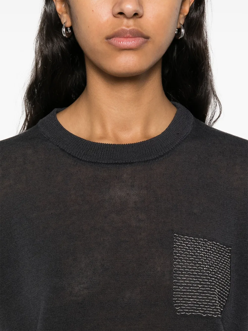 Shop Peserico Crepe Top In Grey