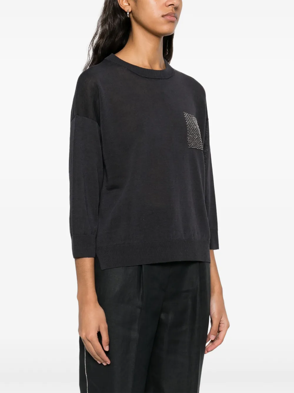 Shop Peserico Crepe Top In Grey