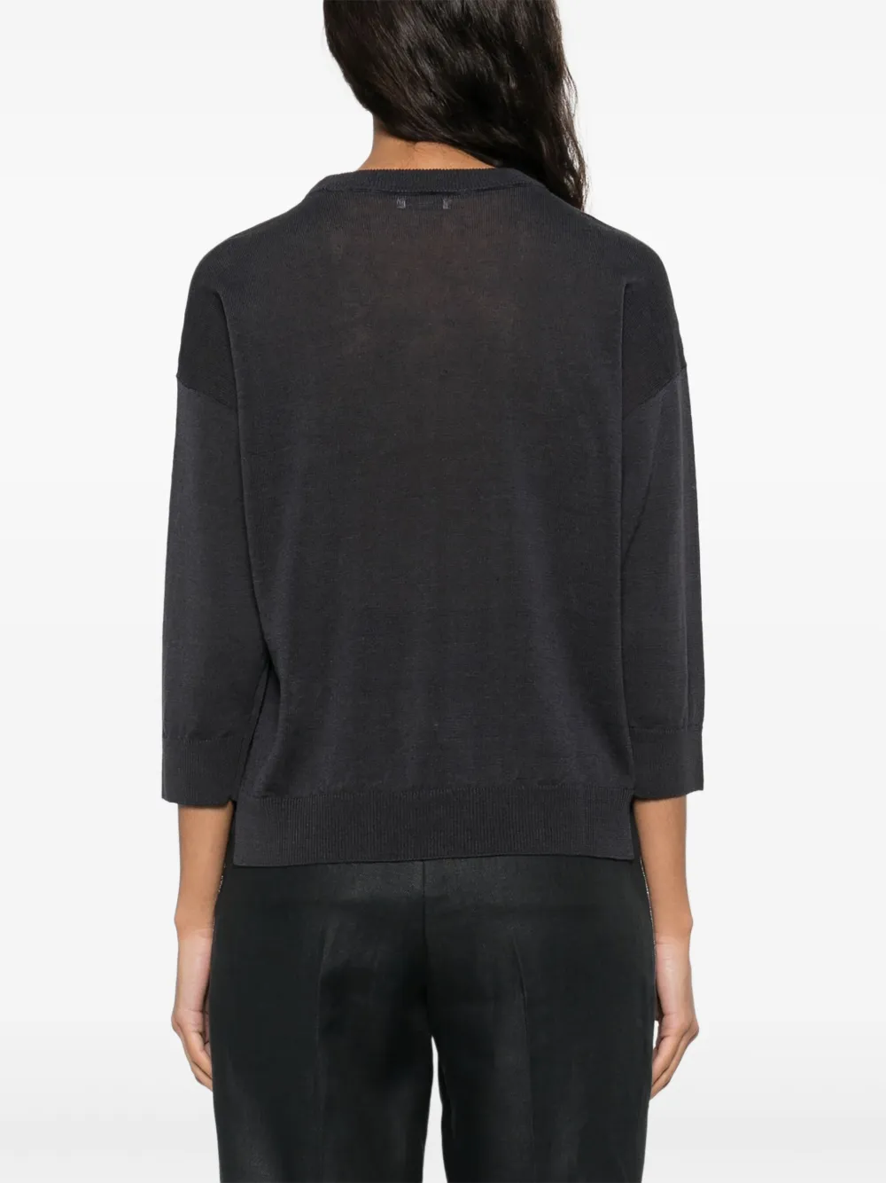 Shop Peserico Crepe Top In Grey