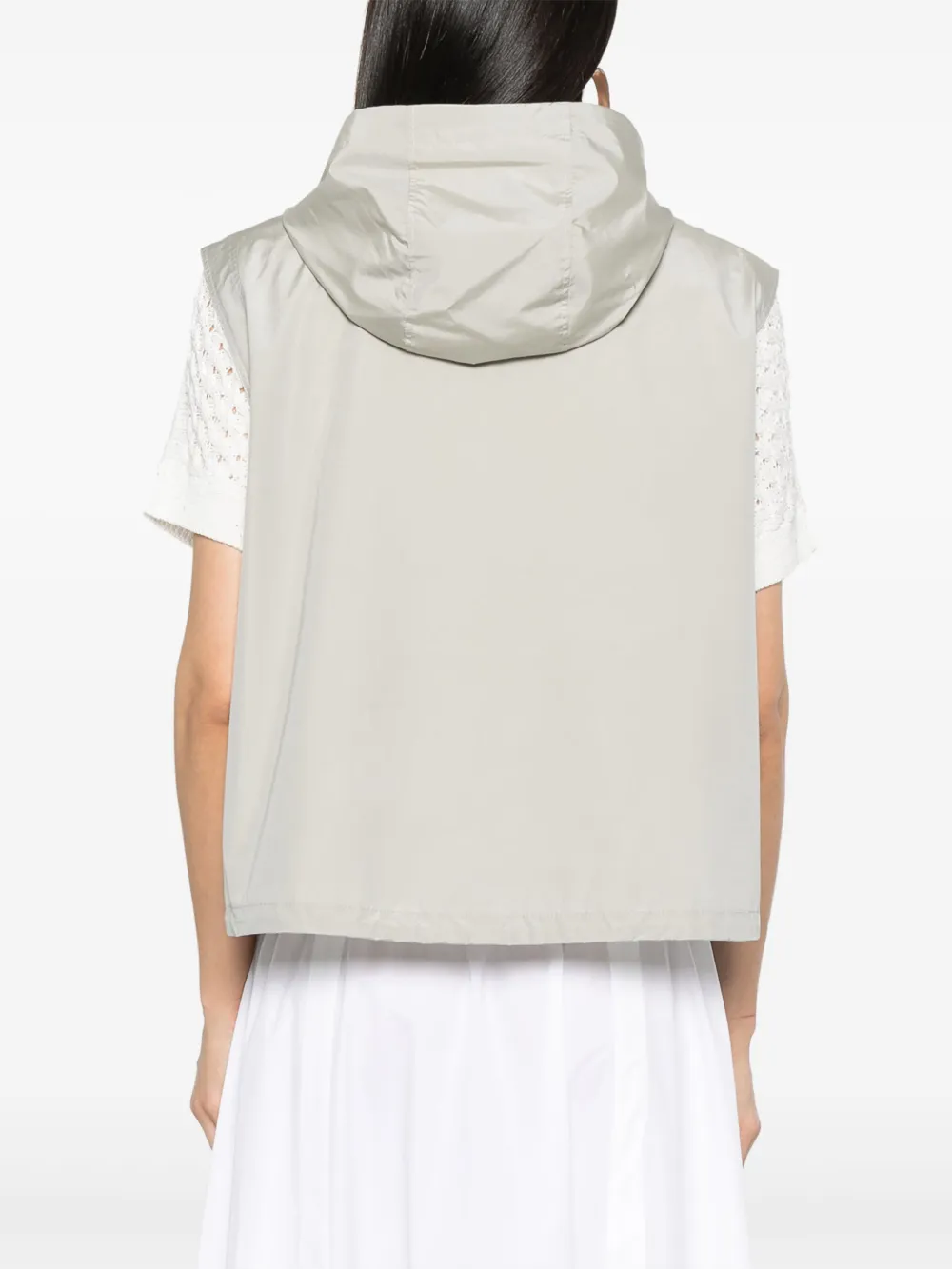 Shop Peserico Hooded Gilet In Green