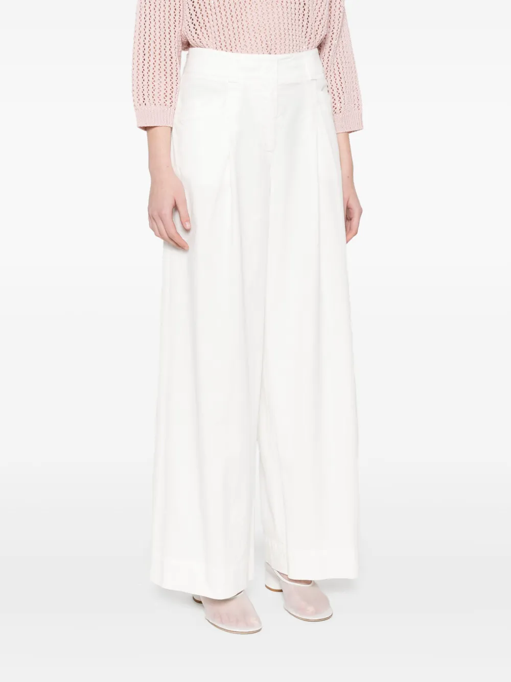 Peserico Gabardine broek met geverfd effect Wit