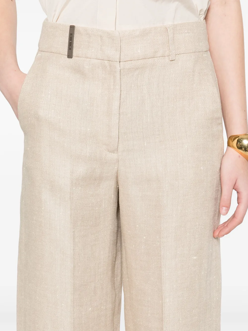 Peserico Straight broek Beige