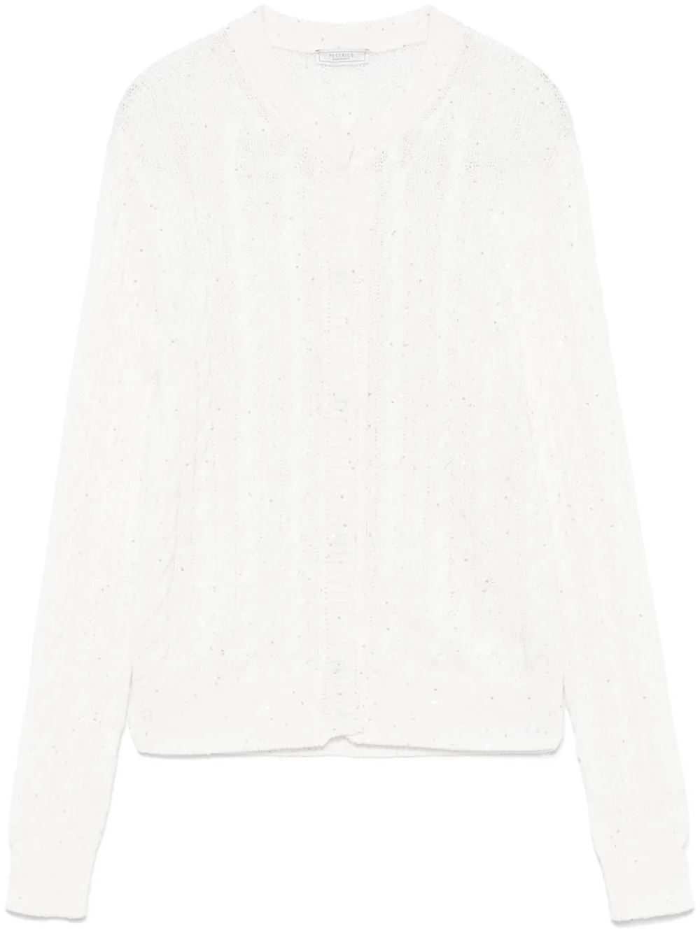 Shop Peserico Sequinned Cardigan In White