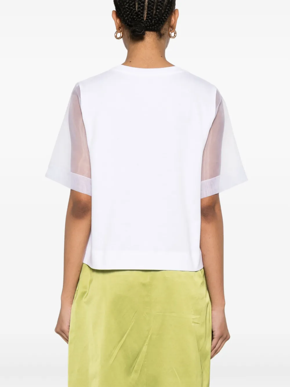 Peserico T-shirt met organza detail Wit