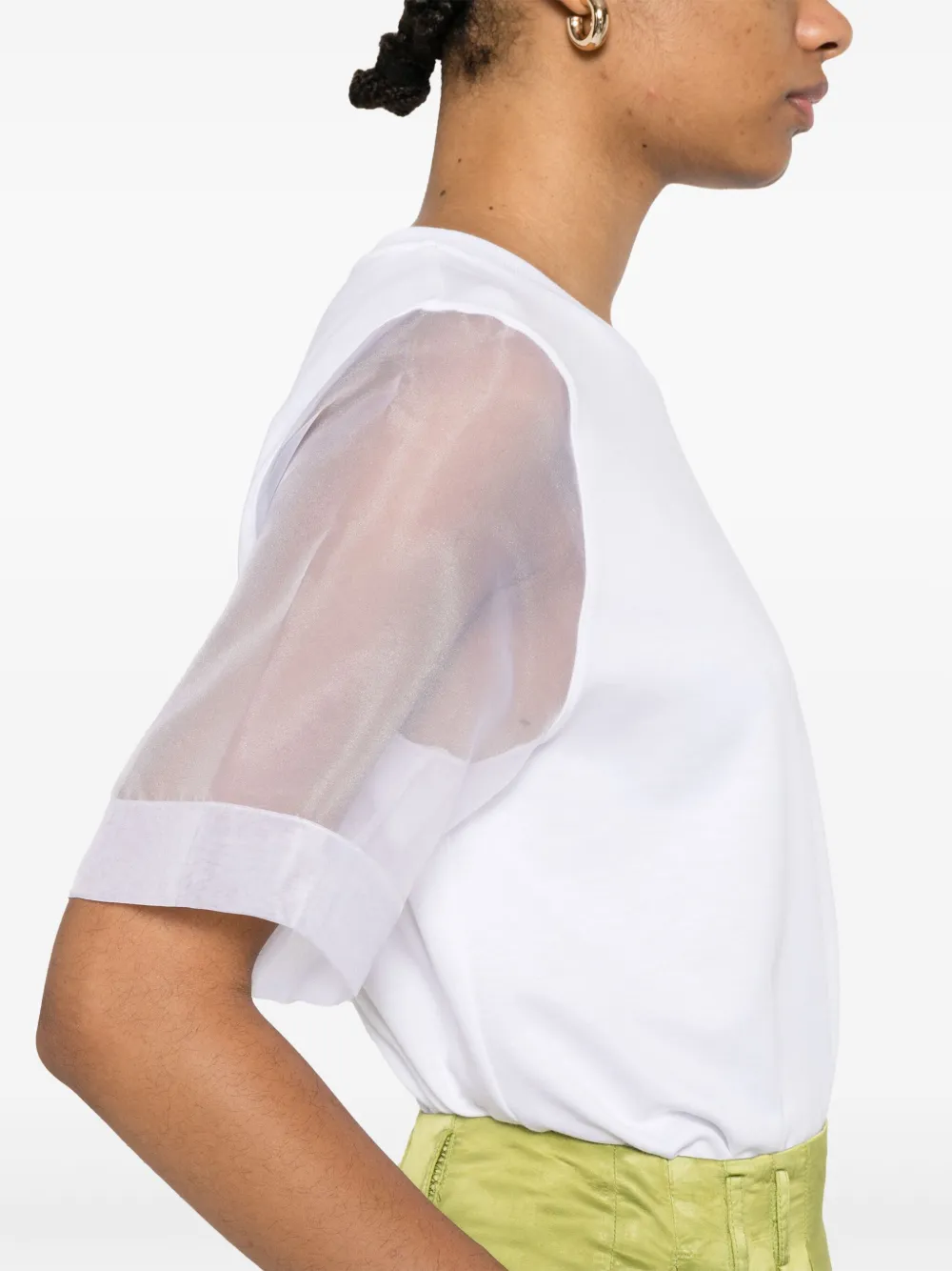 Peserico T-shirt met organza detail Wit
