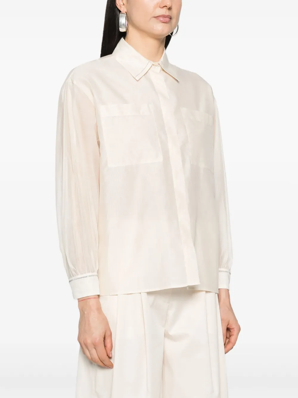 Peserico Shirt verfraaid met kralen Beige