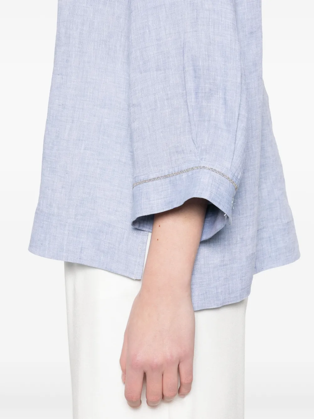 Shop Peserico Linen Shirt In Blue
