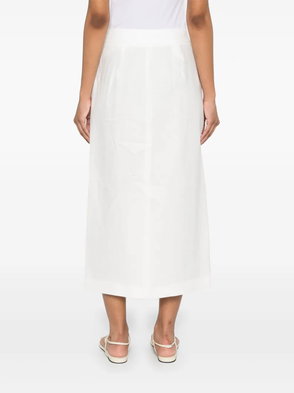 Shop Peserico Wrap Midi Skirt In White