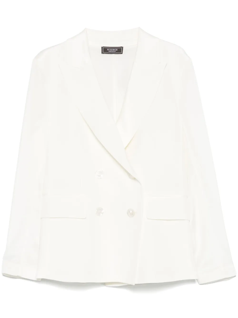 Shop Peserico Crepe De Chine Blazer In White