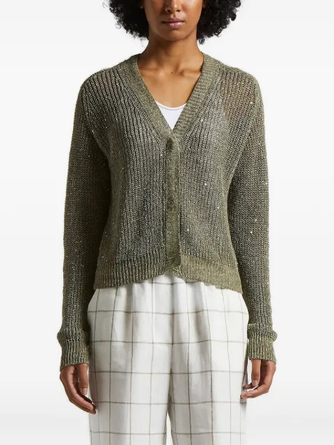 Peserico metallic-flecks long-sleeves cardigan