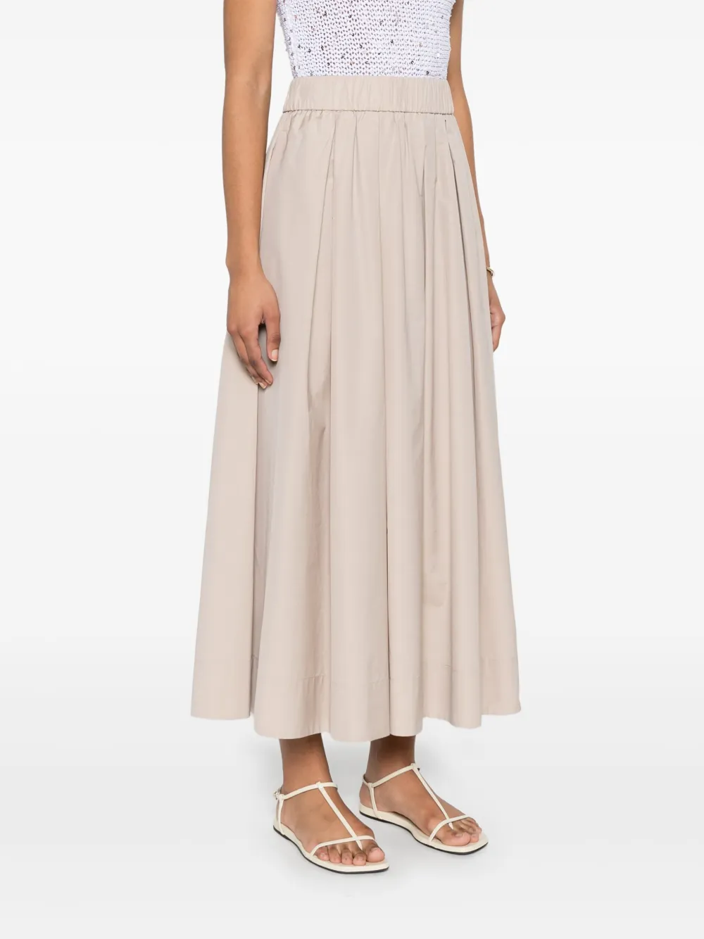 Peserico Midi-plooirok Beige