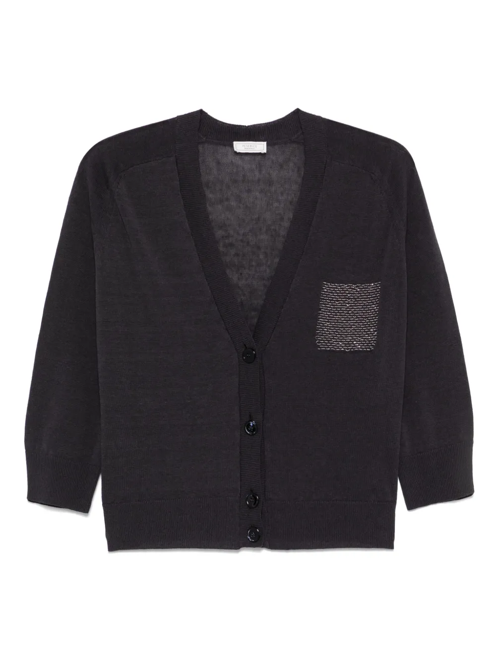 Shop Peserico Bead-embellished Cardigan In Grey