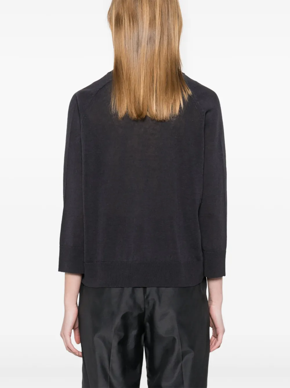 Shop Peserico Bead-embellished Cardigan In Grey