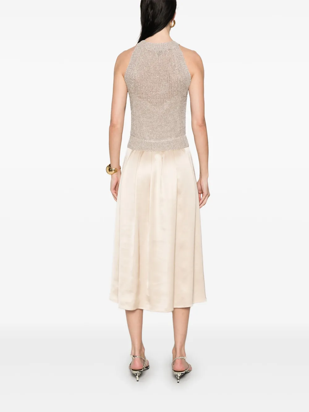 Shop Peserico Sequin-embellished Maxi Dress In Neutrals