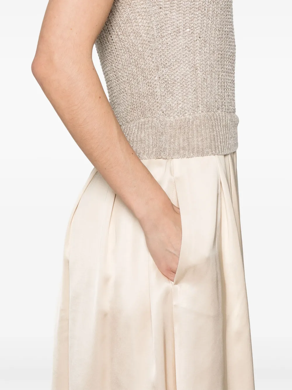 Shop Peserico Sequin-embellished Maxi Dress In Neutrals