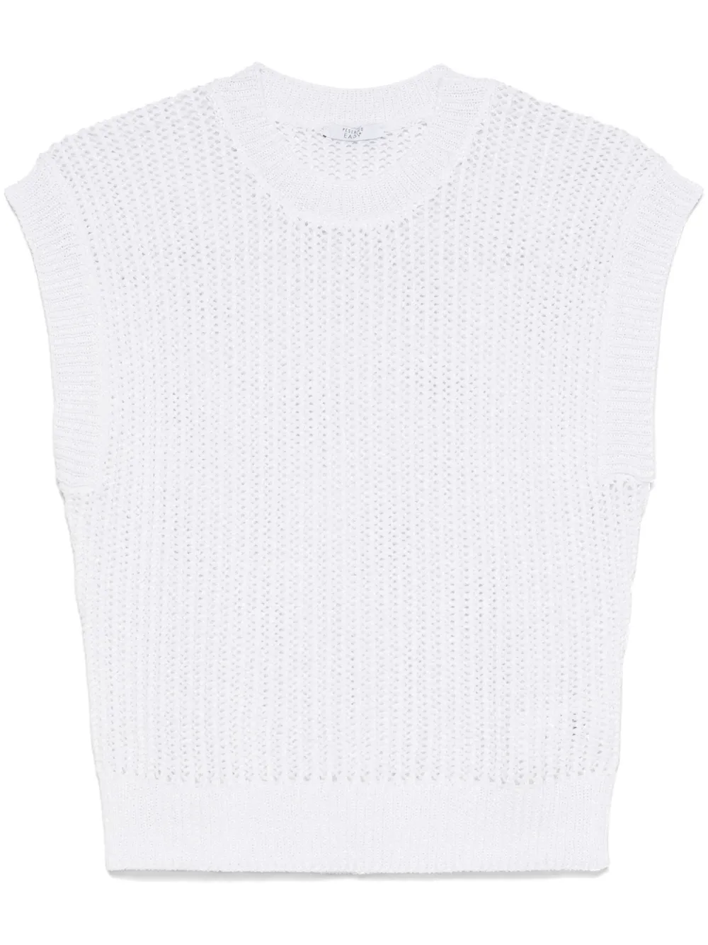 Shop Peserico Ribbed-knit Vest In White