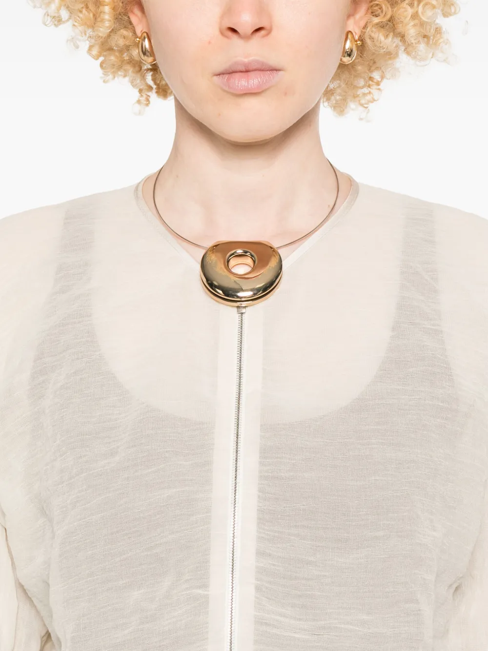 Shop Peserico Organza Jacket In Neutrals