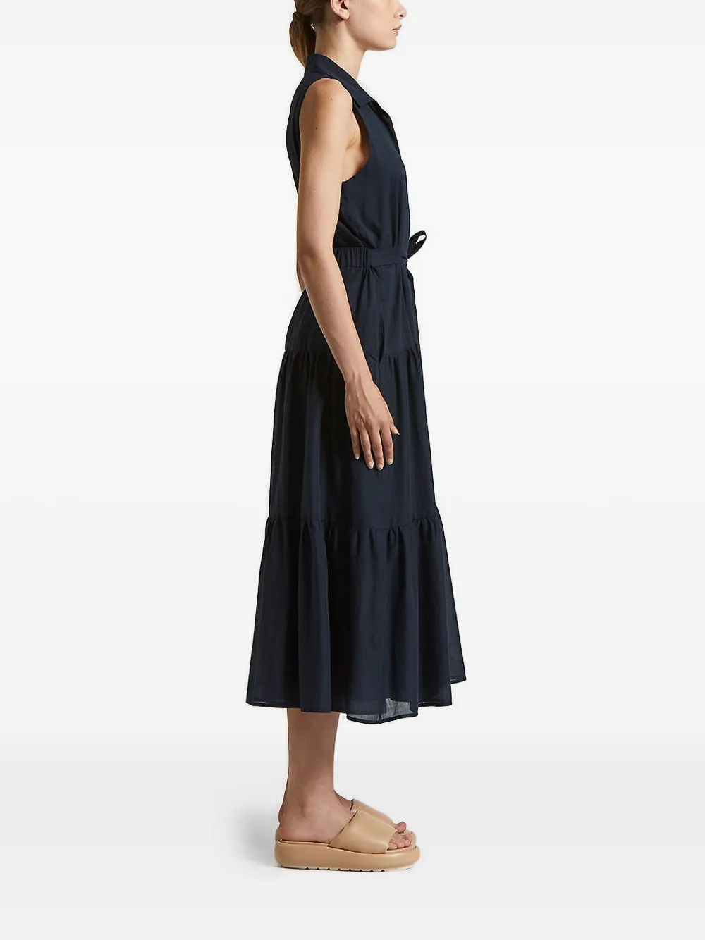 Peserico Easy tiered midi dress - Blauw