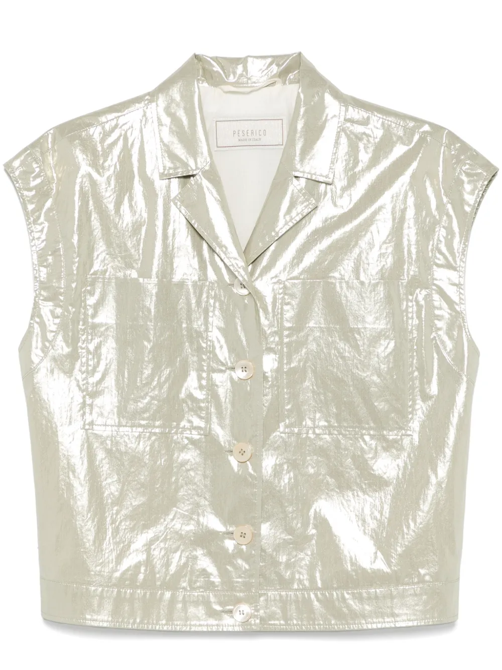 Peserico camisa laminada de algodón | dorado | Image 1