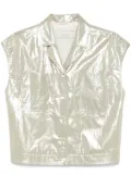 Peserico laminated cotton shirt - Gold