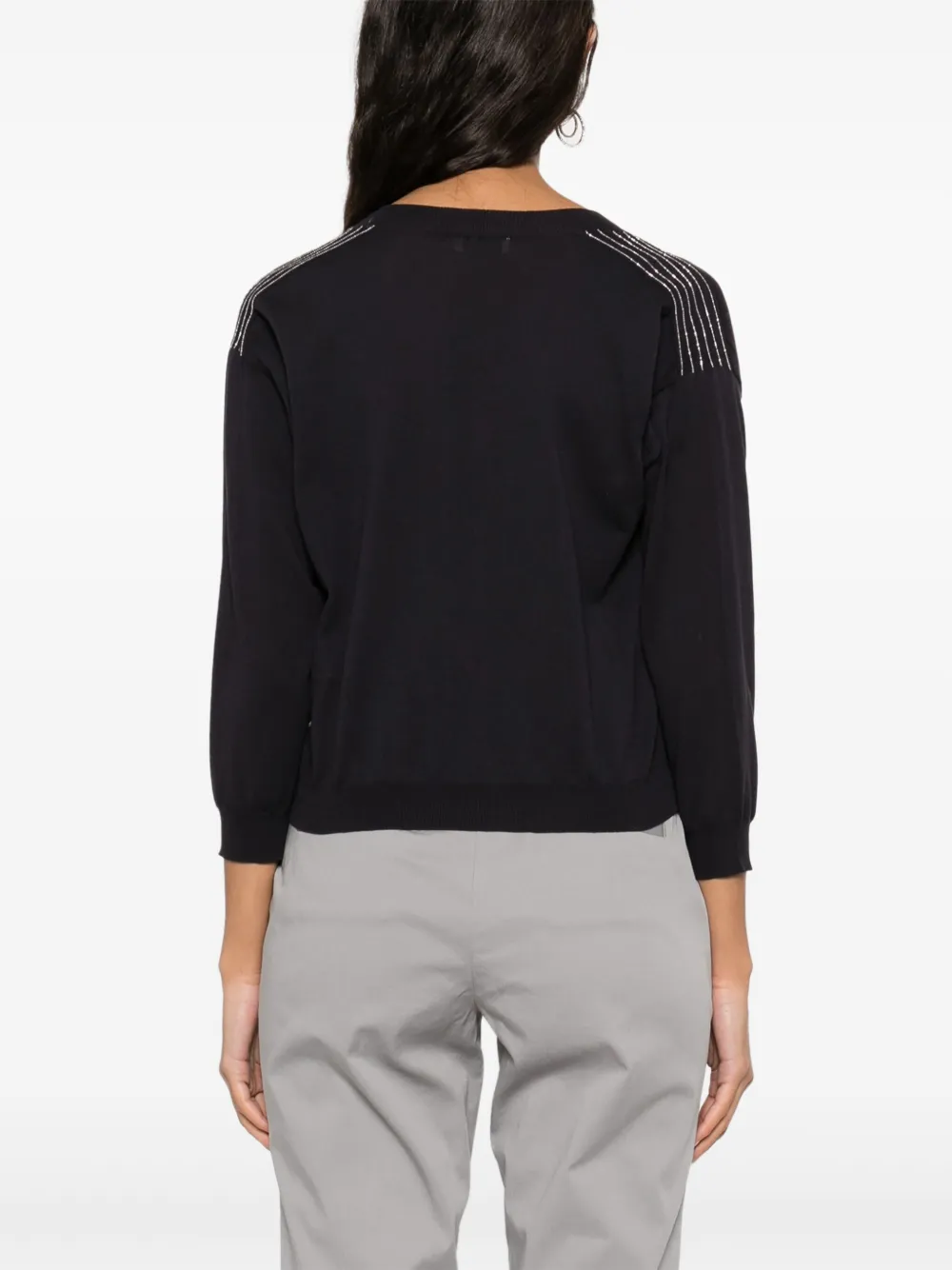 Shop Peserico Cotton Cardigan In Blue