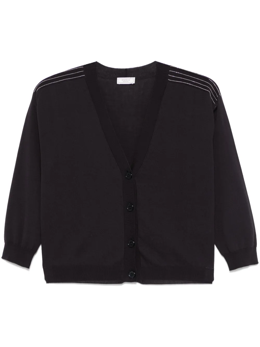 Shop Peserico Cotton Cardigan In Blue