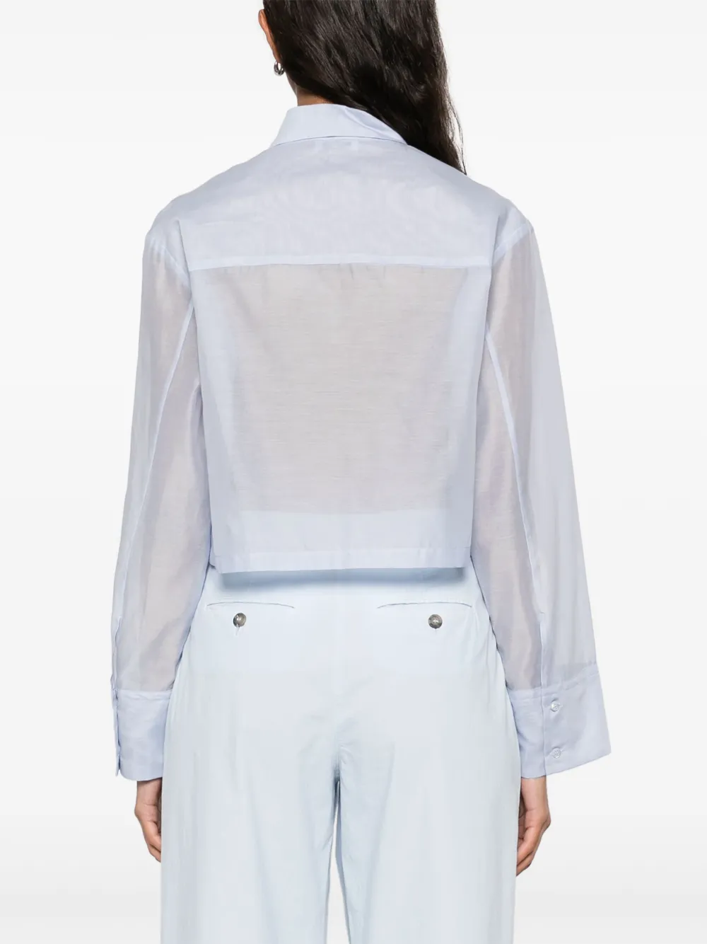 Peserico Cropped blouse Blauw