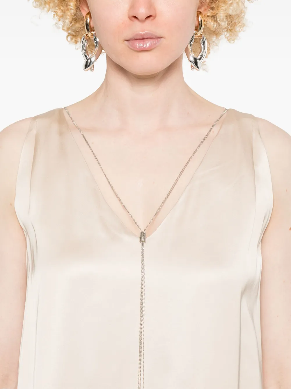 PESERICO MONILI-CHAIN DETAILED MIDI DRESS