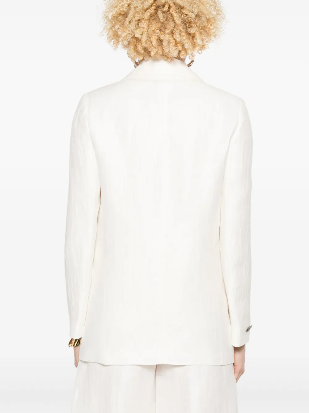 Shop Peserico Single-breasted Blazer In White