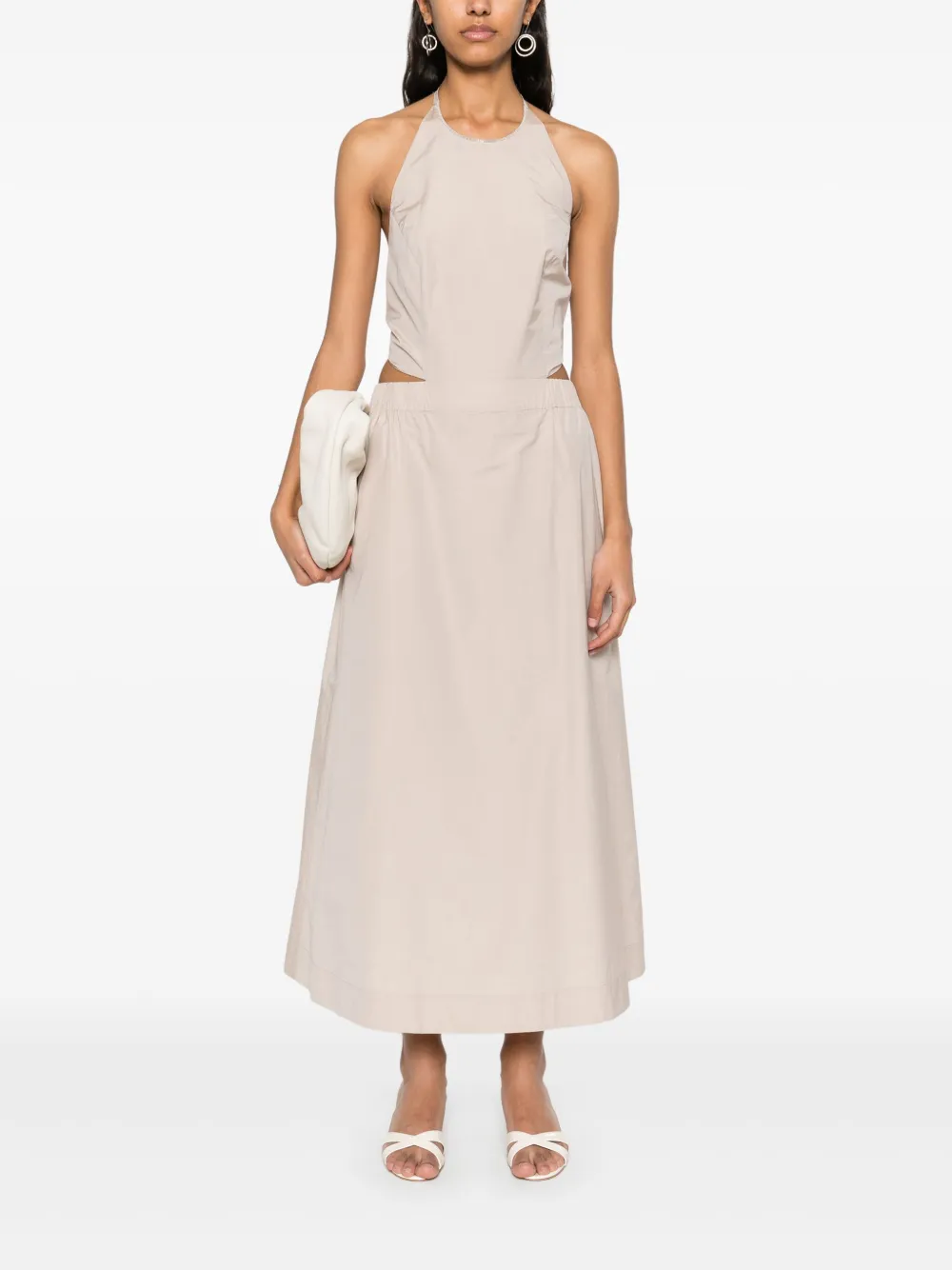 Peserico Popeline maxi-jurk - Beige