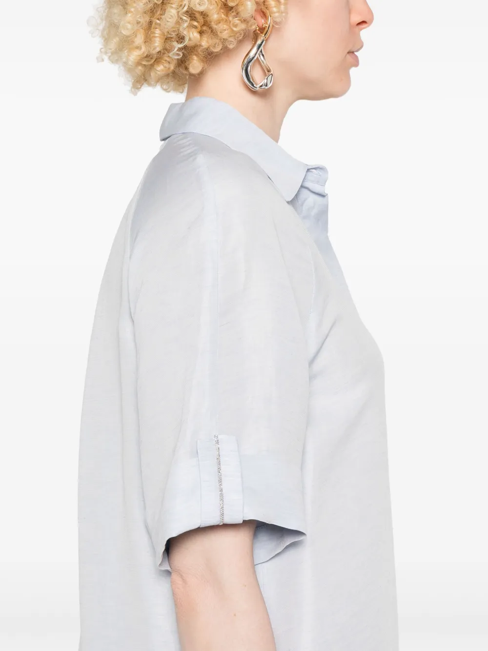 Shop Peserico Short-sleeves Mini Dress In Blue