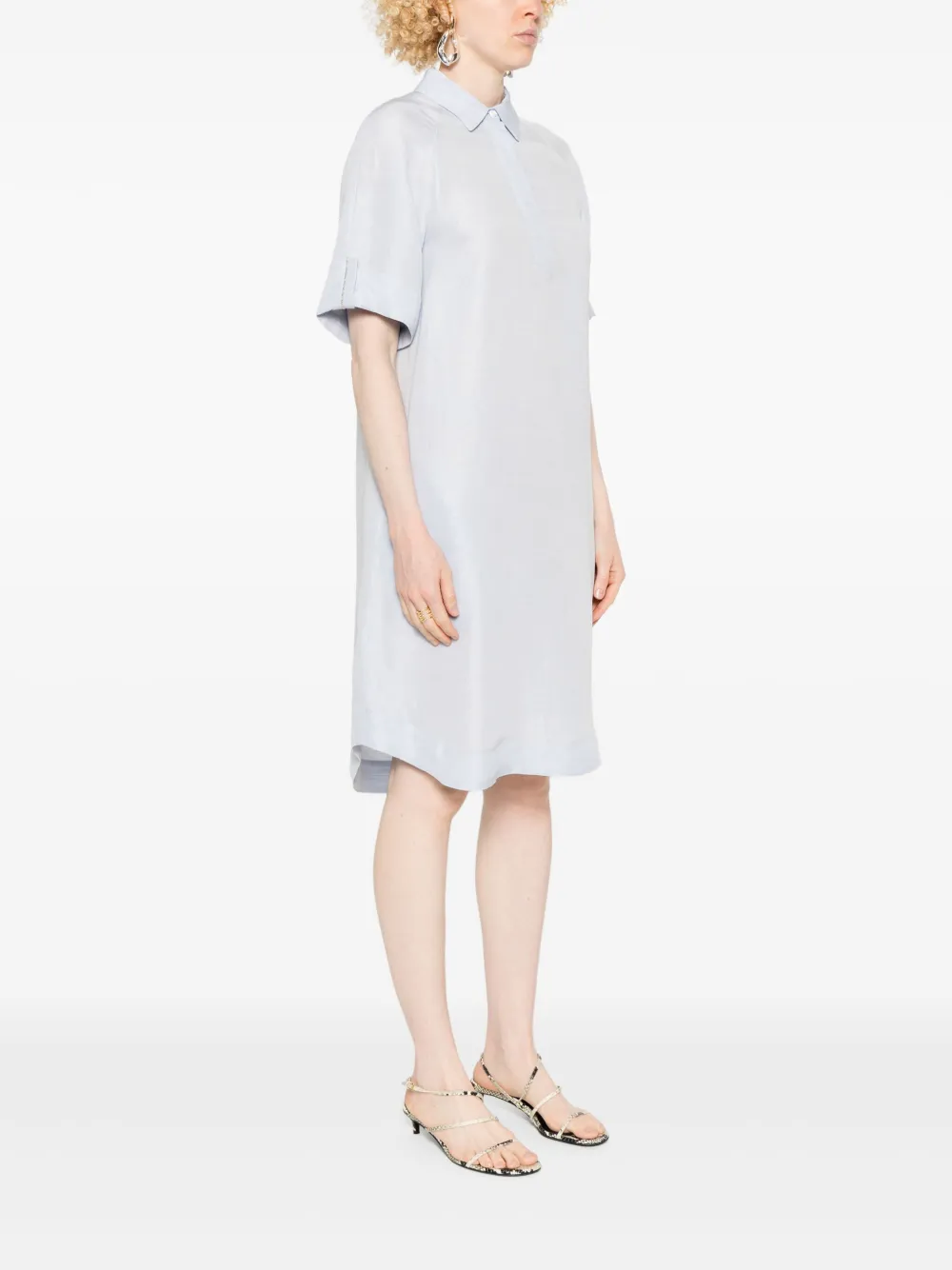 Shop Peserico Short-sleeves Mini Dress In Blue