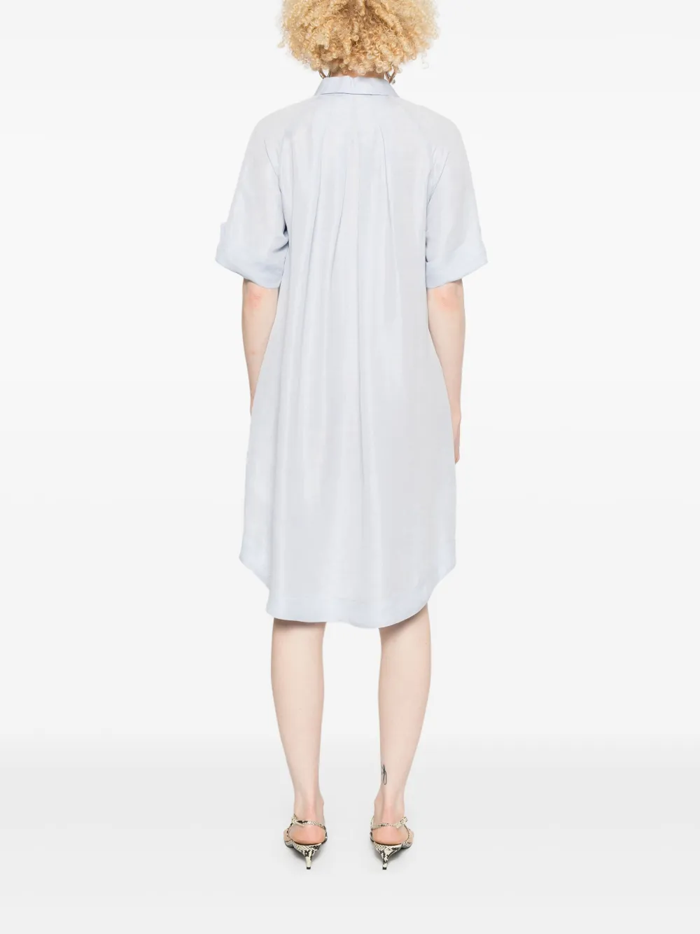 Shop Peserico Short-sleeves Mini Dress In Blue