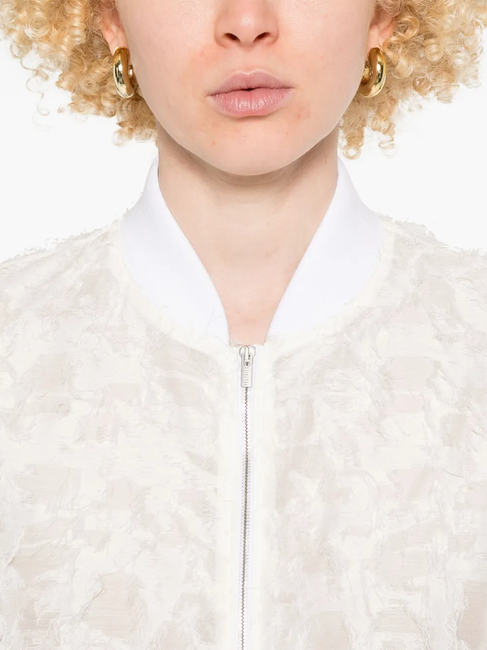 Shop Peserico Fil-coupé Effect Organza Jacket In White