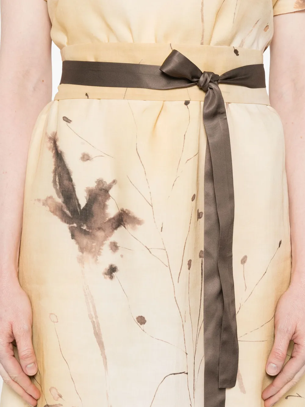 Peserico Midi-jurk met print Beige