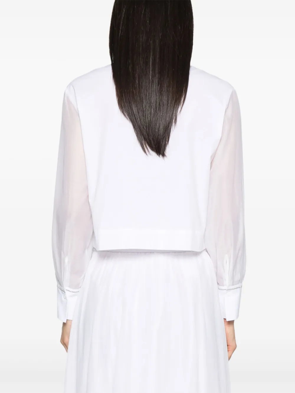 Shop Peserico Cropped Shirt In White