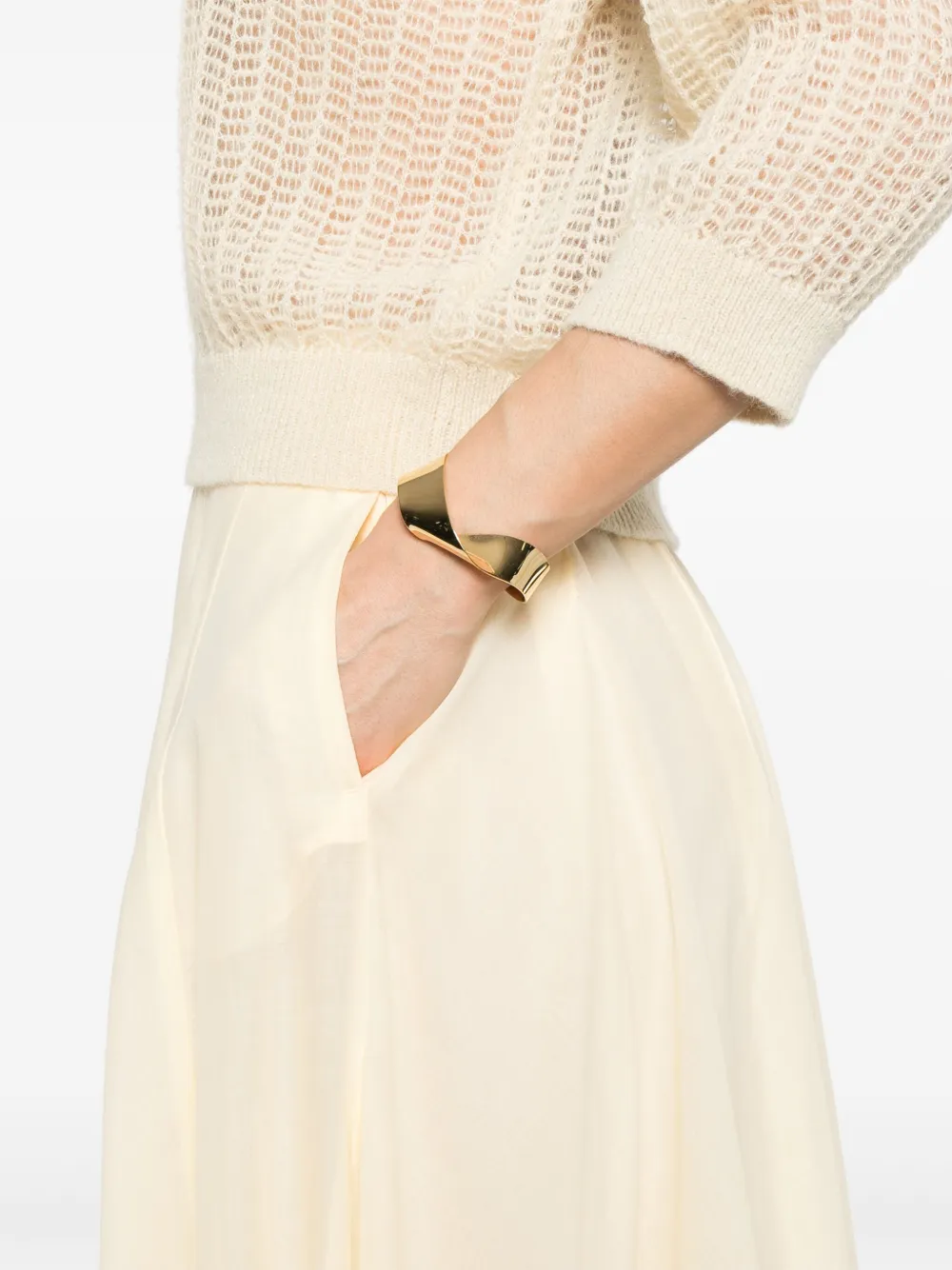 Shop Peserico Cotton Midi Skirt In Yellow
