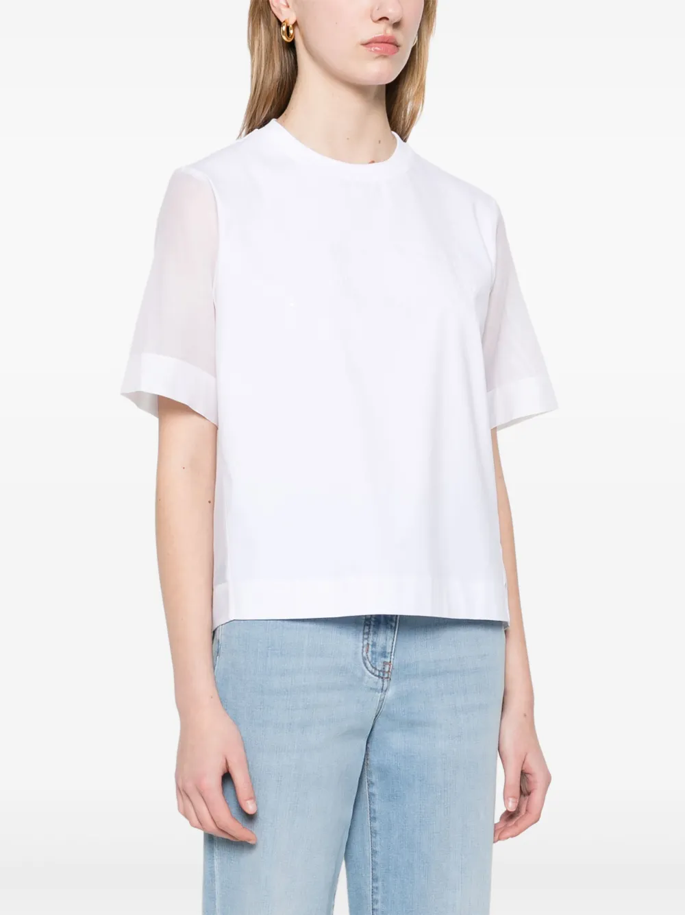 Shop Peserico Panelled T-shirt In White