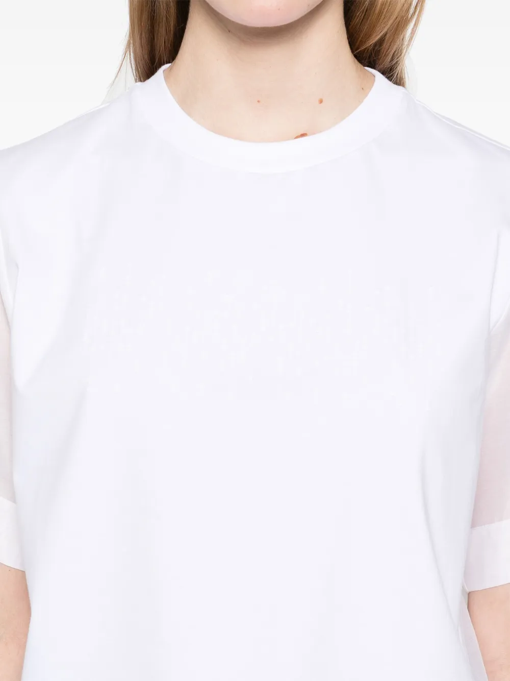 Shop Peserico Panelled T-shirt In White