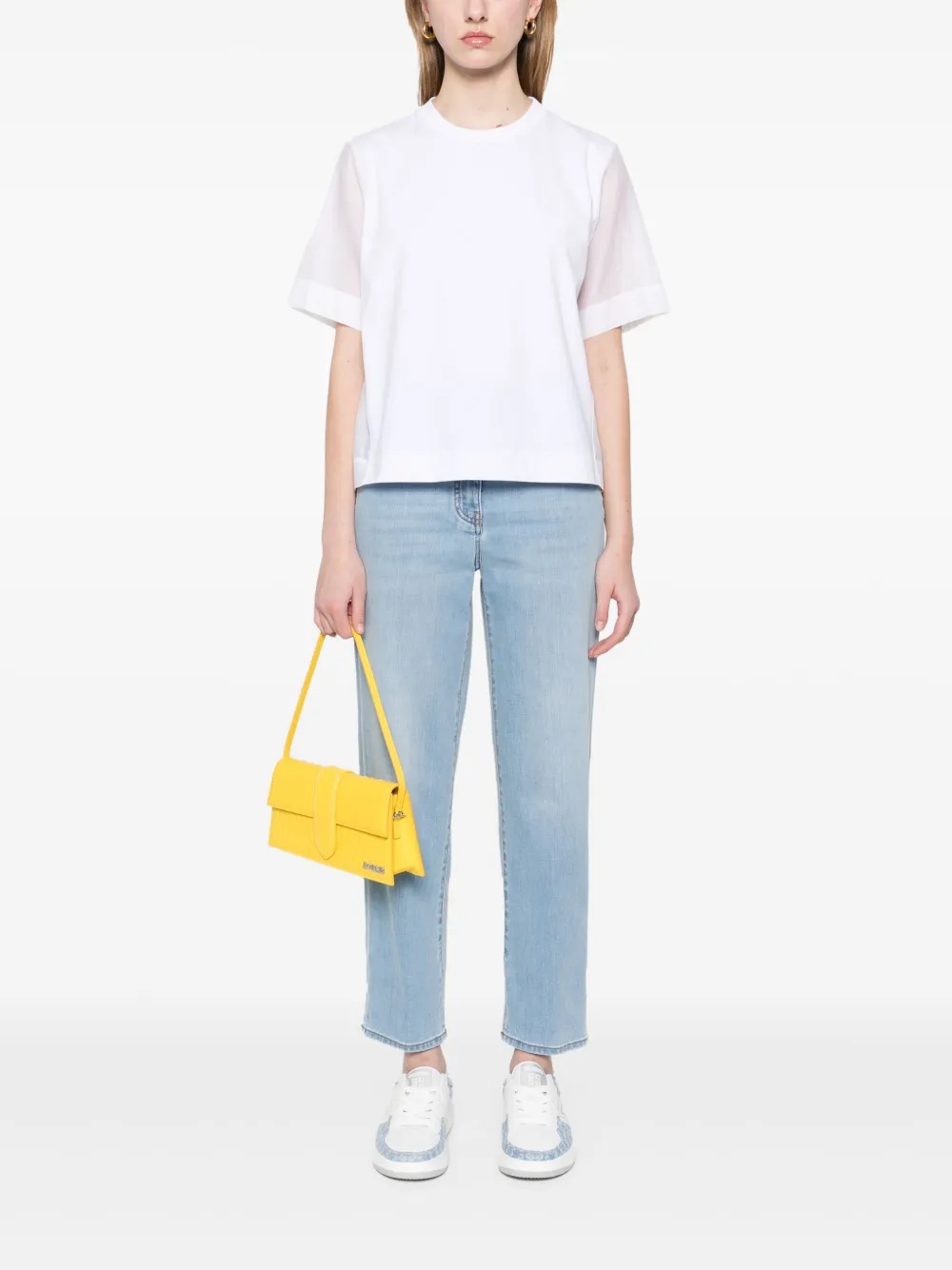 Shop Peserico Panelled T-shirt In White