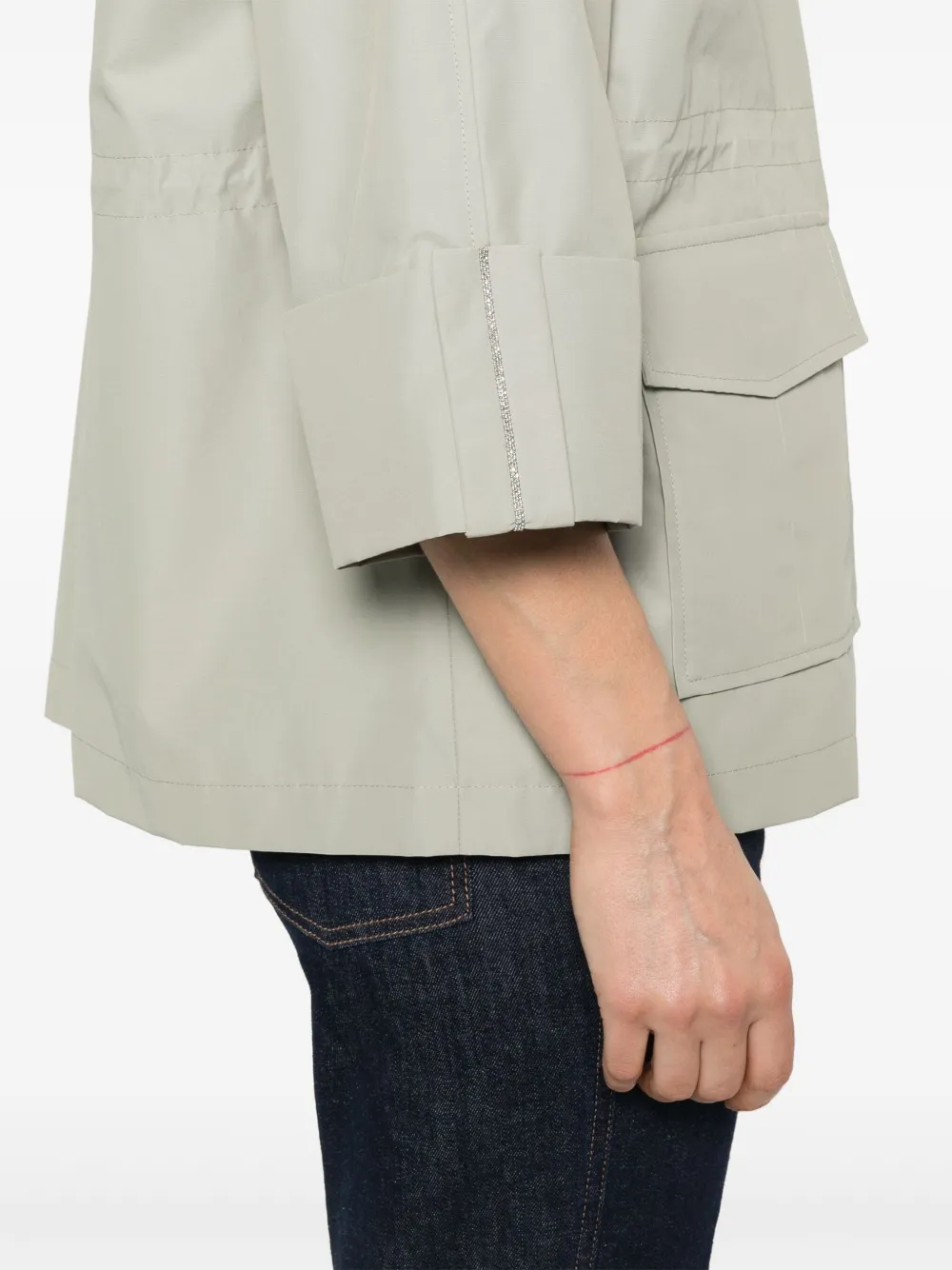 Shop Peserico Hooded Jacket In Green