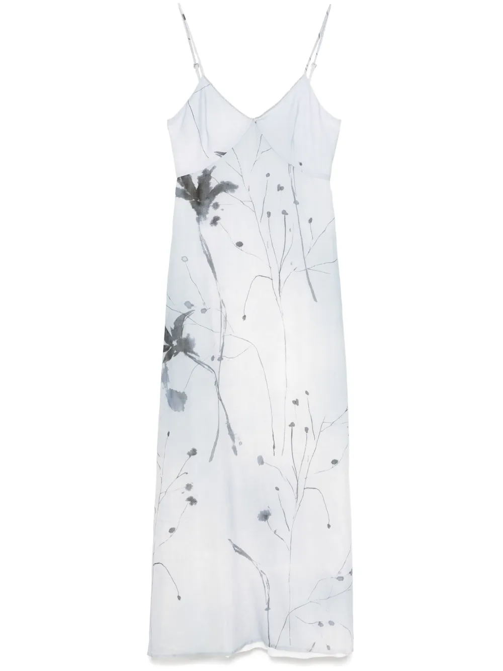 Shop Peserico Floral-print Maxi Dress In Blue