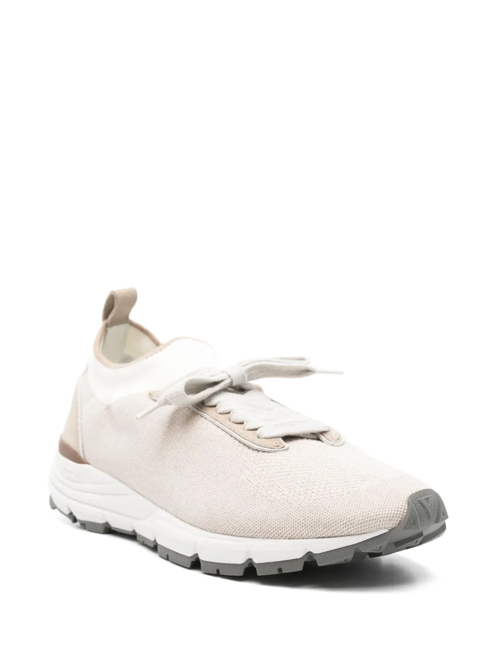 Peserico Fijngebreide sneakers - Beige