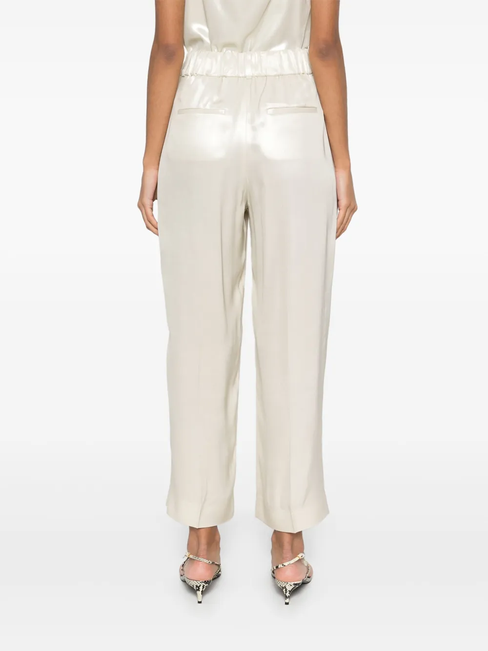 Peserico Gelamineerde twill broek Beige