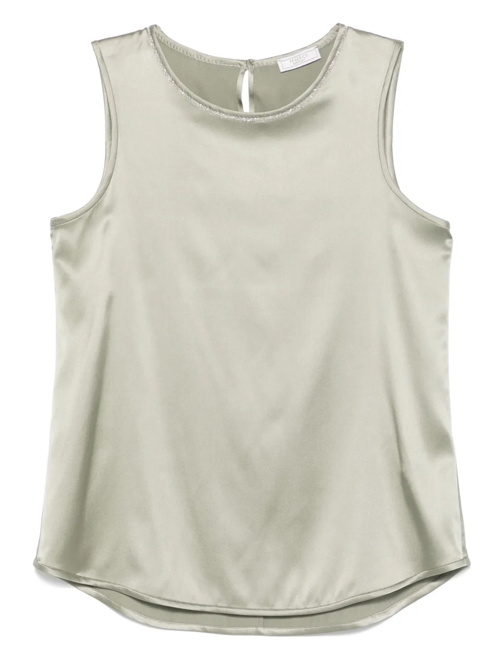 Shop Peserico Satin Blouse In Green