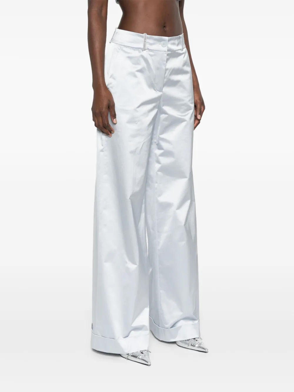 Peserico Satijnen broek Blauw