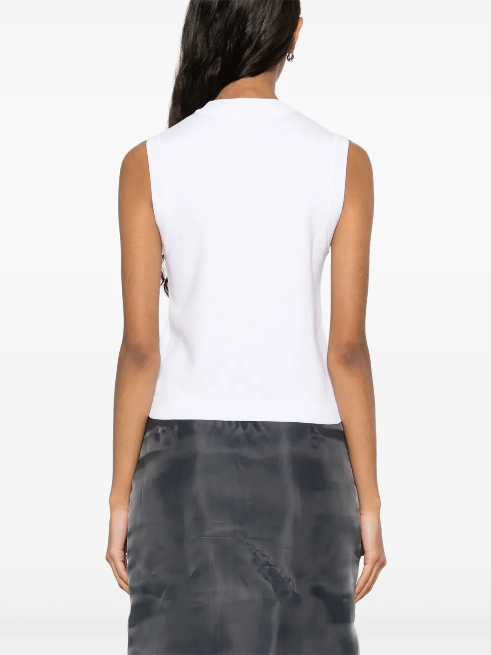 Shop Peserico Cotton Tank Top In White